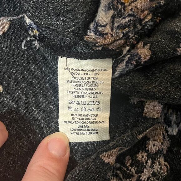 Free People Snap Out Of It Mini Swing Dress Choker Black Floral Medium - Picture 7 of 9